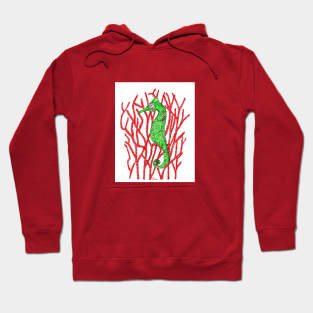 green seahorse Hoodie